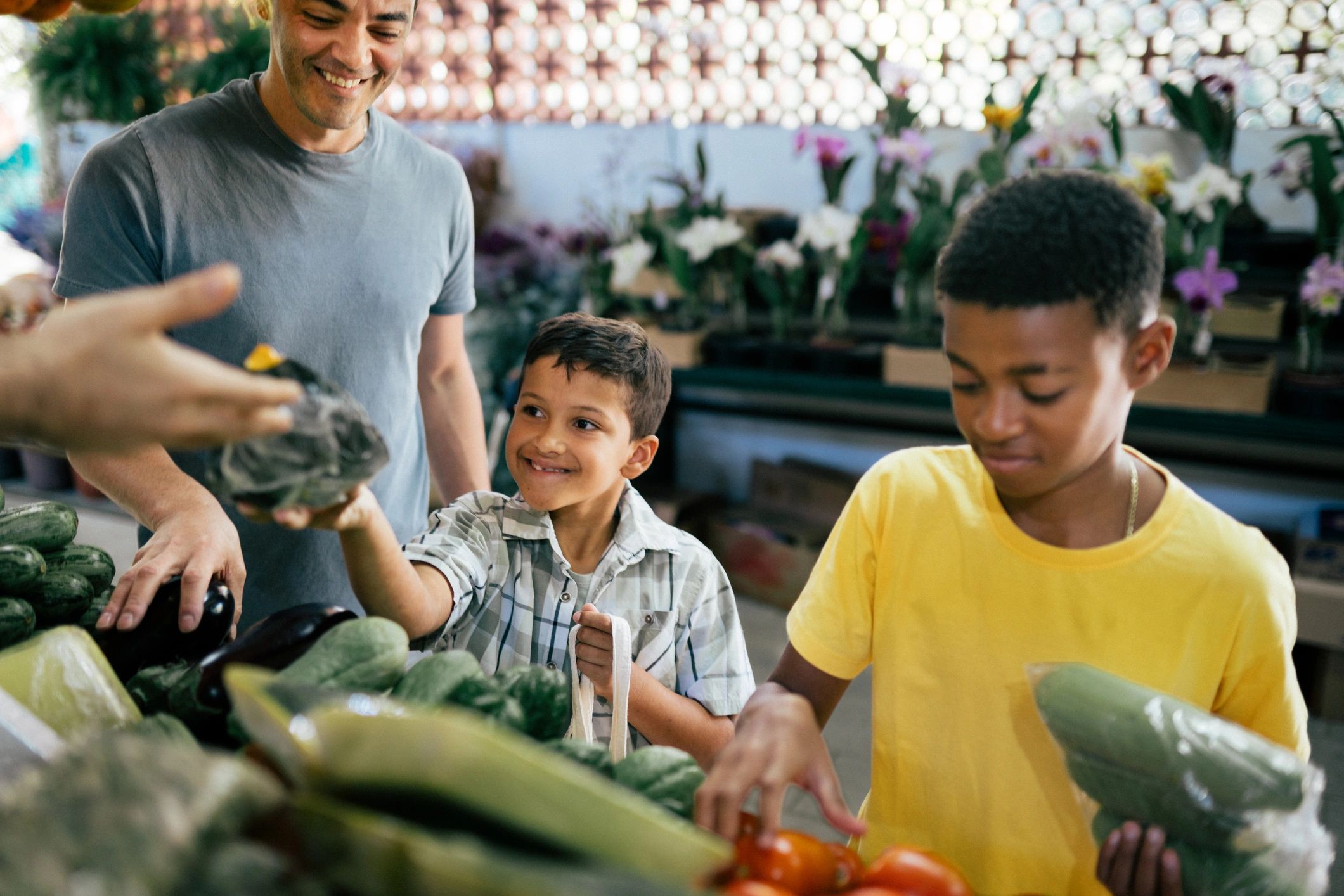 healthy organic food family