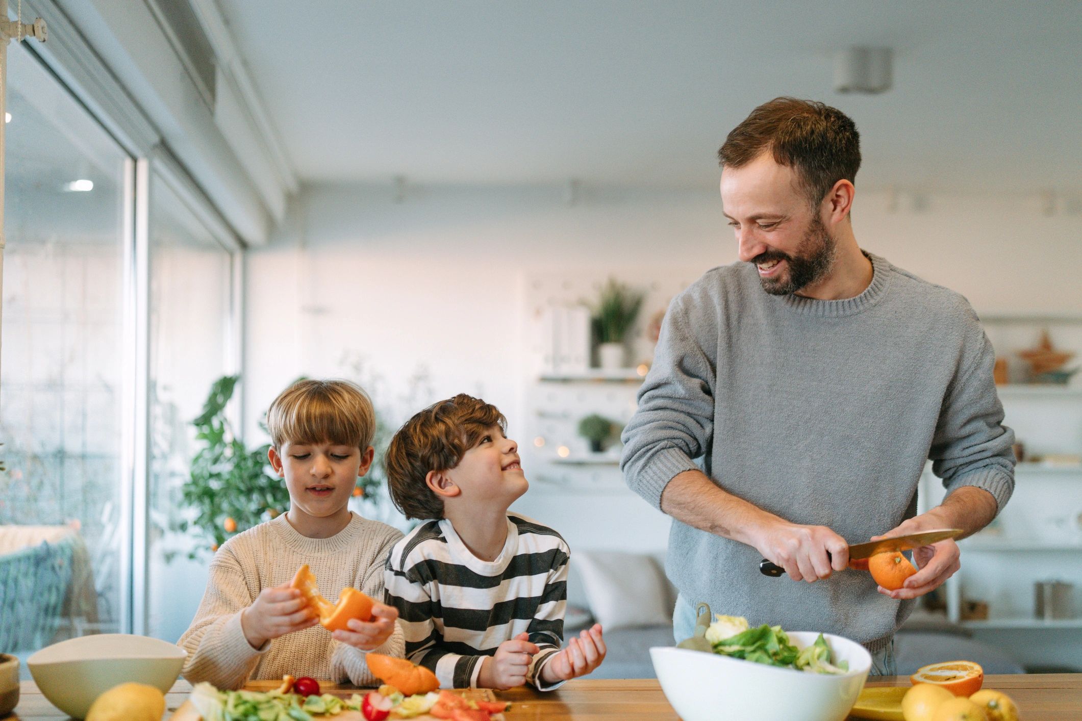 healthy organic food family